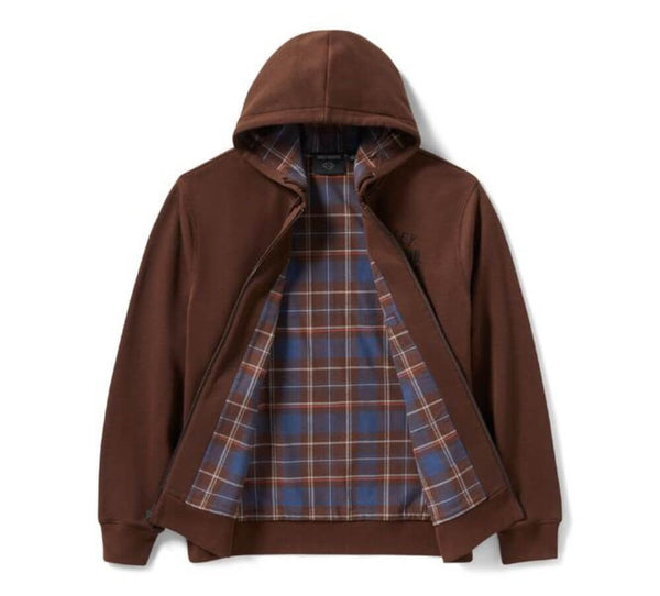 Harley-Davidson Plaid Lined Zip Hoodie - Brown | Maidstone H-D