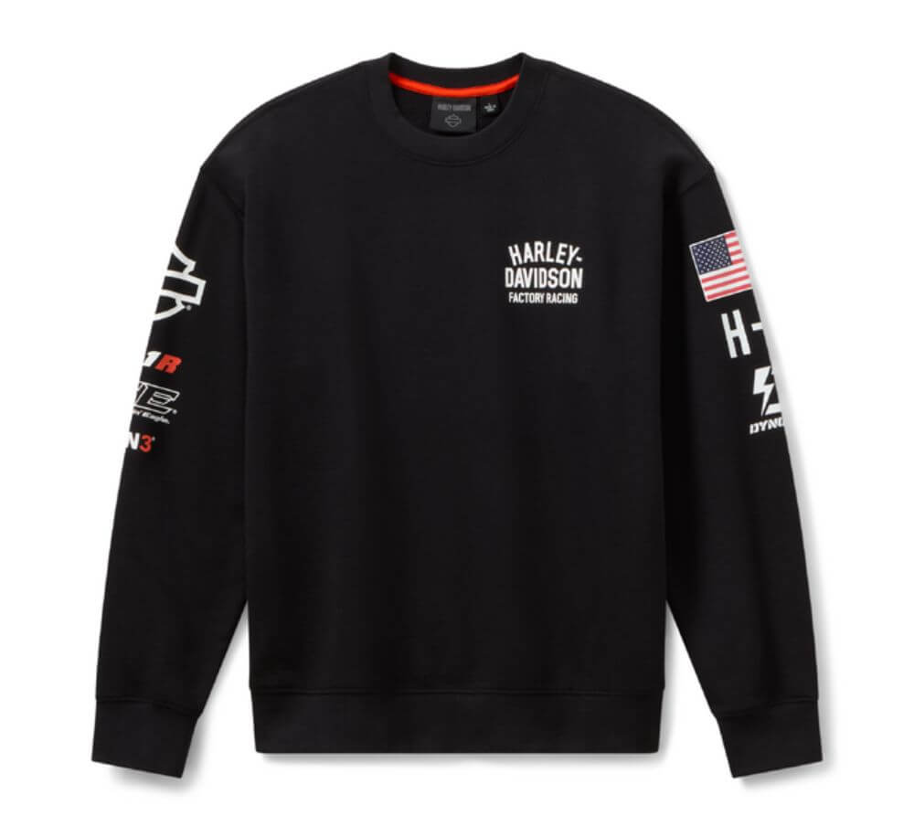 Harley-Davidson Factory Racing Crewneck Sweatshirt - Black