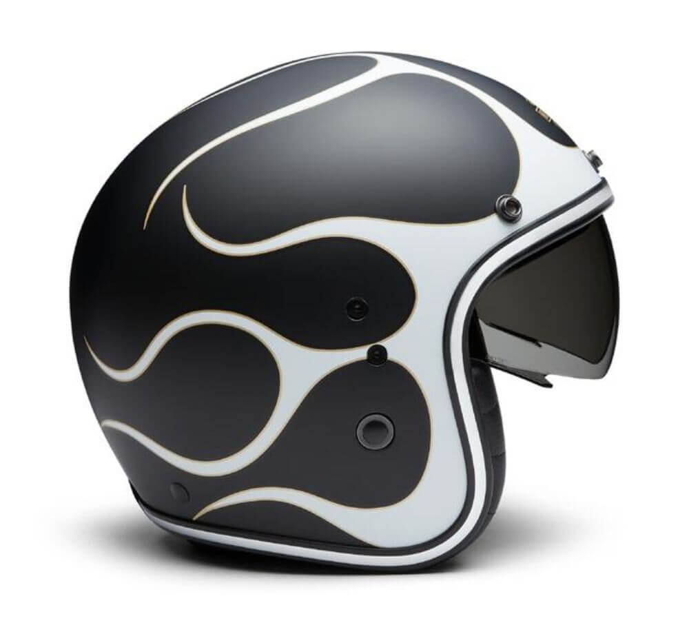 3 4 motorcycle helmets uk Harley-Davidson X14 Sun Shield 3/4 Helmet - Flames