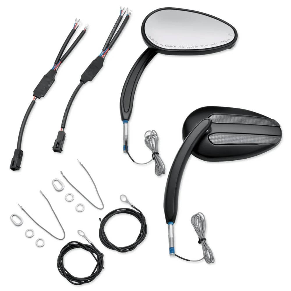 ランニングライト&ターンシグナル付きミラー サテンブラック品番