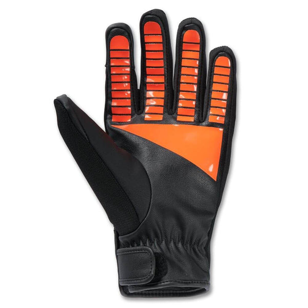 Harley-Davidson Centerline Mixed Media Gloves – Mesh & Leather With Grip Tech, Reflective Stripes, Orange - View #3