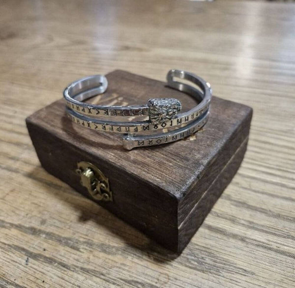 Grey Viking Serpent Head Ancient Rune Bracelet | Maidstone H-D ...