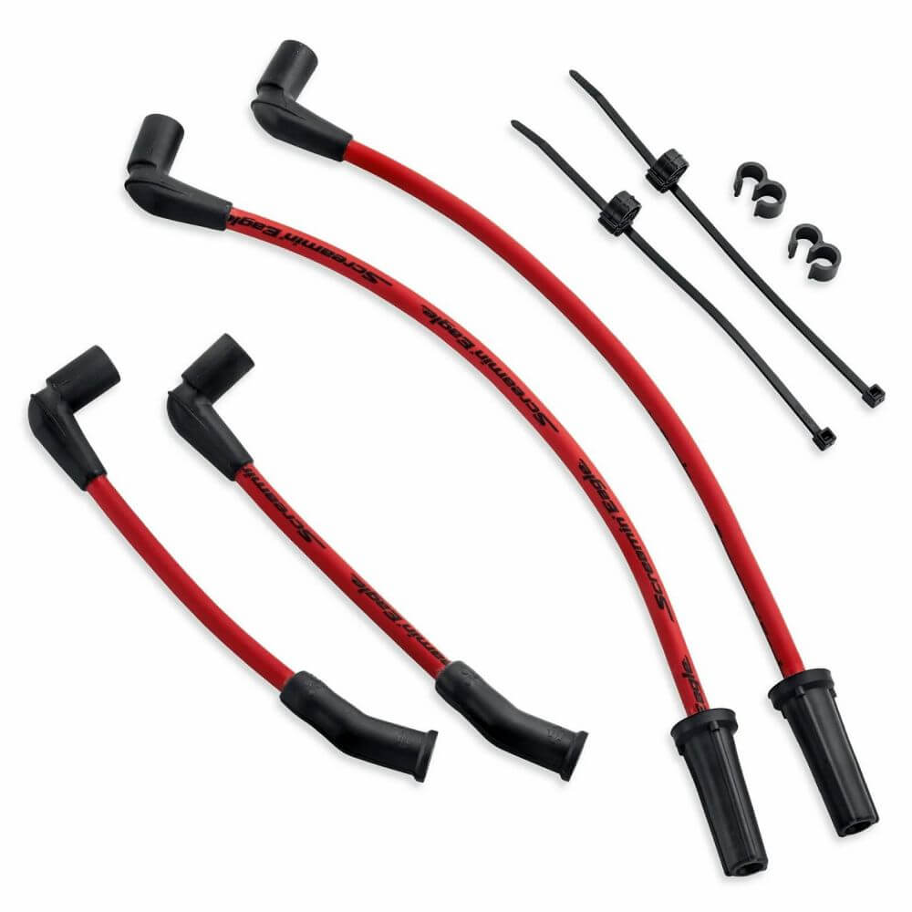 BLUE 10mm Ignition Spark Plug Wires Compatible With Harley H D FLT FLHT FLHR FLTR 1999 2008, TONS 99FLH21 BL 10MM