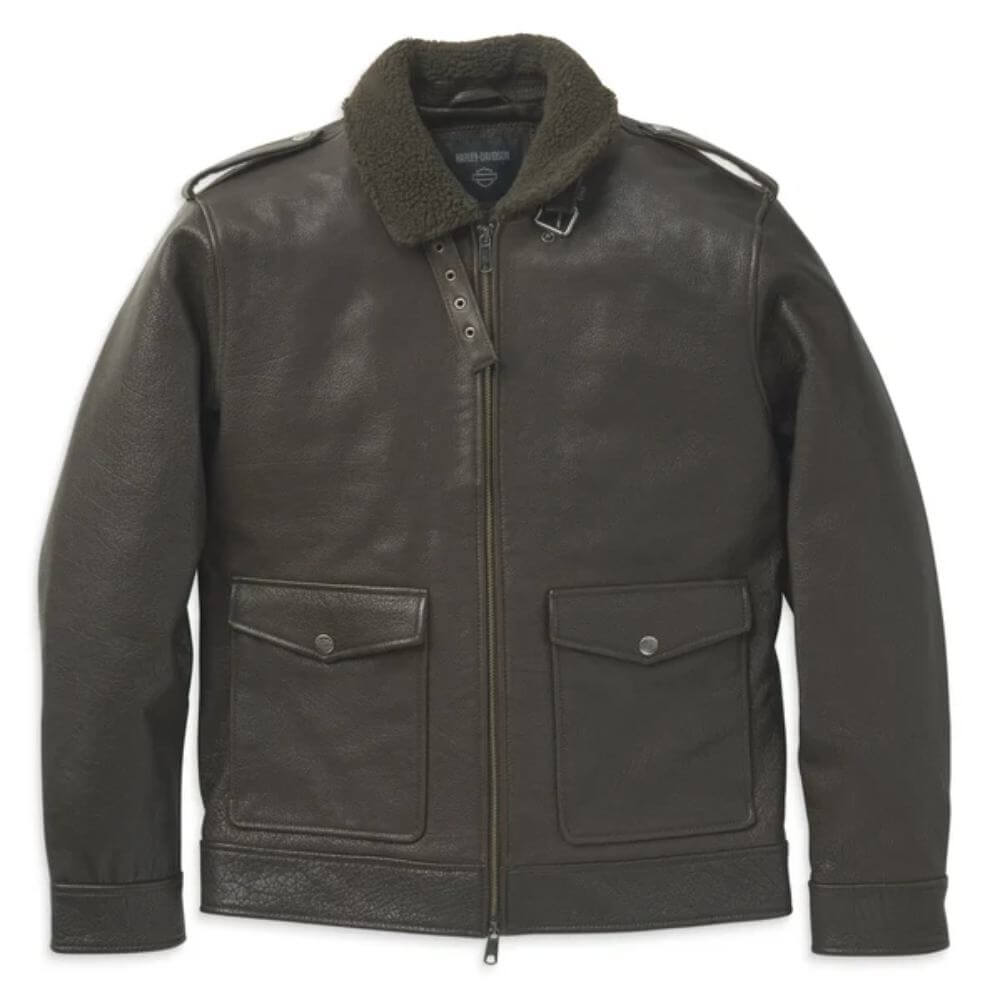 Harley-Davidson Men's Auer Sherpa Collar Leather Jacket | Maidstone H-D ...