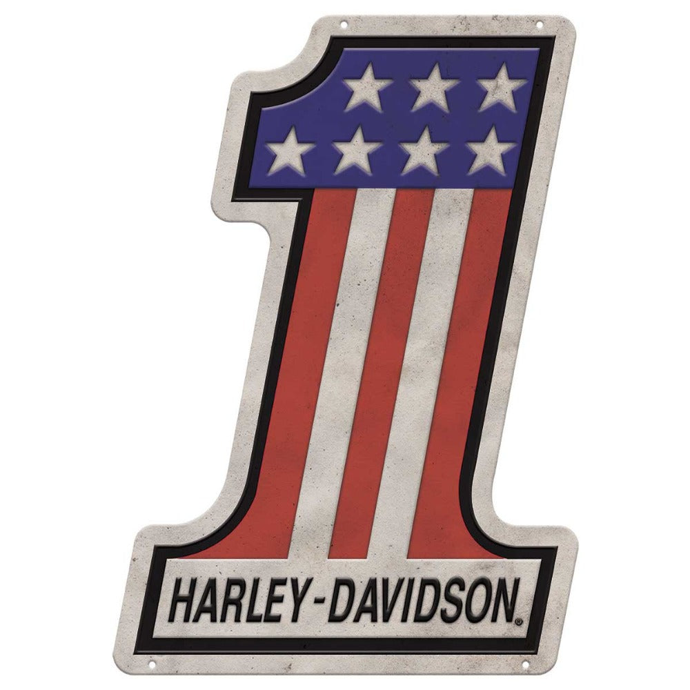 Patriotic Harley Tin Sign – Retro Harley-Davidson Metal Sign Art, USA Made